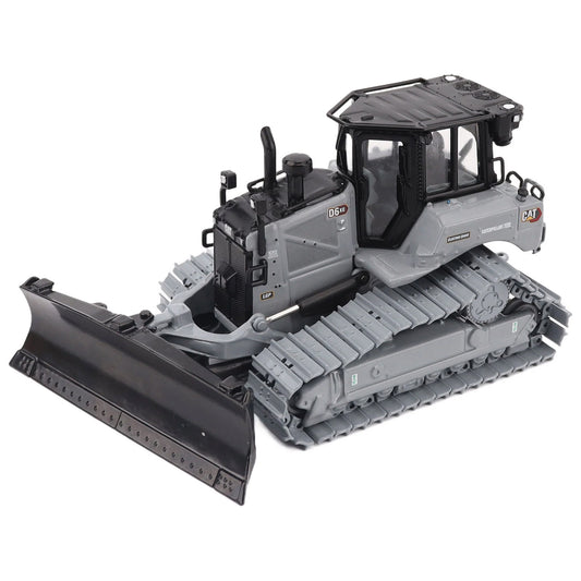 Model of a Caterpillar D6 LGP VPAT Track-Type Dozer with Hitch in Black & Gray Centennial Decorations on a White Background