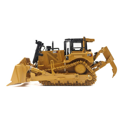 Model of a Caterpillar D8T Track-Type Dozer with Rear Ripper & 8U Blade on a White Background