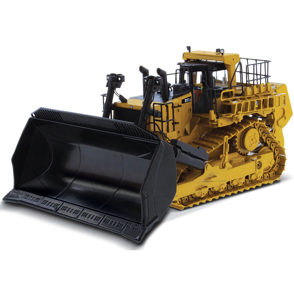 Model of a Caterpillar D11T CD Track-Type Carrydozer with Rear Ripper on a White Background