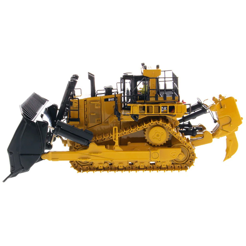 Model of a Caterpillar D11T CD Track-Type Carrydozer with Rear Ripper on a White Background
