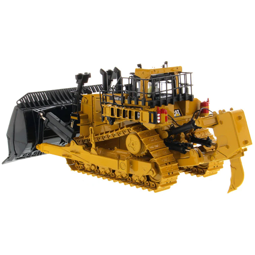 Model of a Caterpillar D11T CD Track-Type Carrydozer with Rear Ripper on a White Background