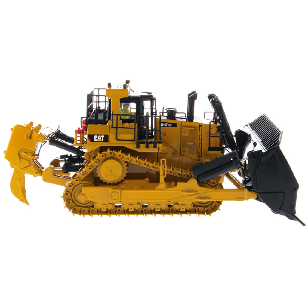 Model of a Caterpillar D11T CD Track-Type Carrydozer with Rear Ripper on a White Background