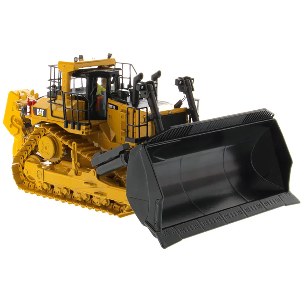 Model of a Caterpillar D11T CD Track-Type Carrydozer with Rear Ripper on a White Background