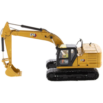 Model of a Caterpillar 320 Hydraulic Excavator on a White Background