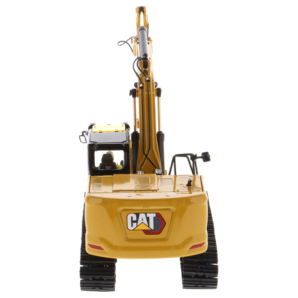 Model of a Caterpillar 320 Hydraulic Excavator on a White Background