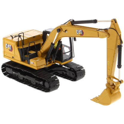 Model of a Caterpillar 320 Hydraulic Excavator on a White Background