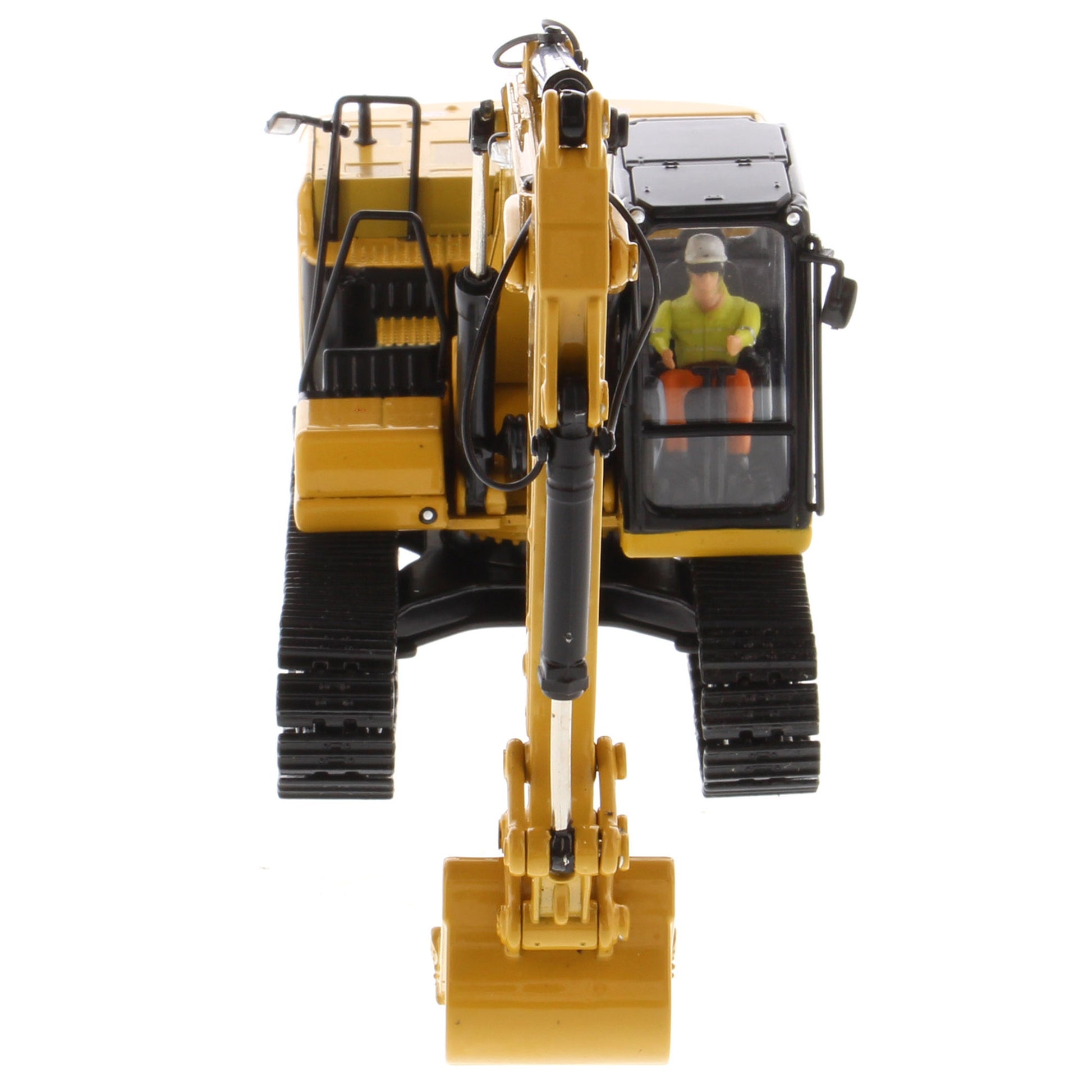 Model of a Caterpillar excavator on a white background