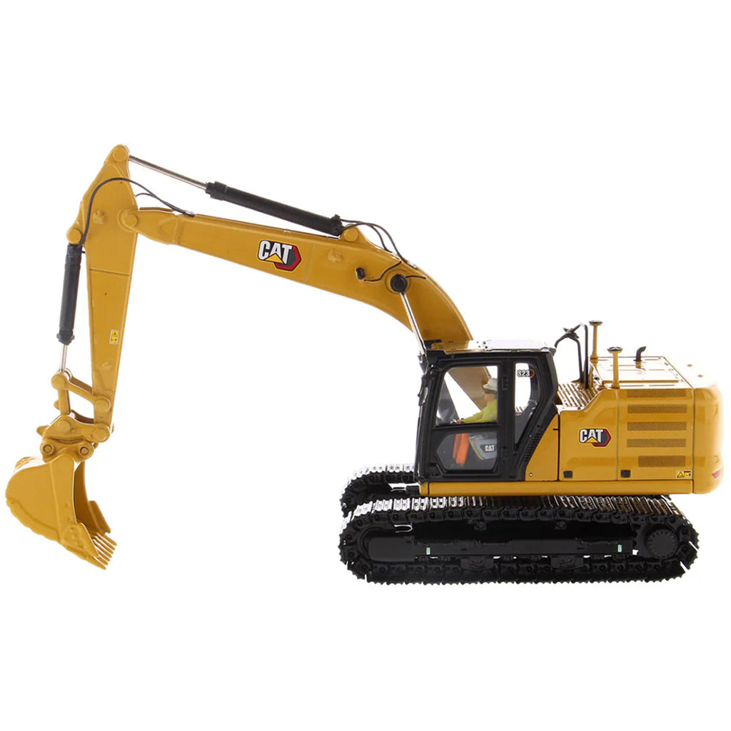 Model of a caterpillar 323 Hydraulic Excavator on a White Background