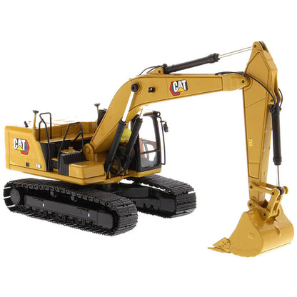 Model of a Caterpillar excavator on a white background