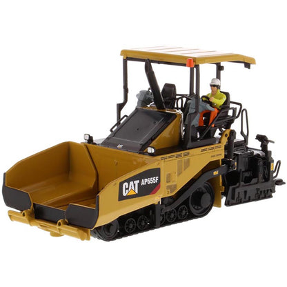 Model of a Caterpillar AP655F Tracked Asphalt Paver on a White Background