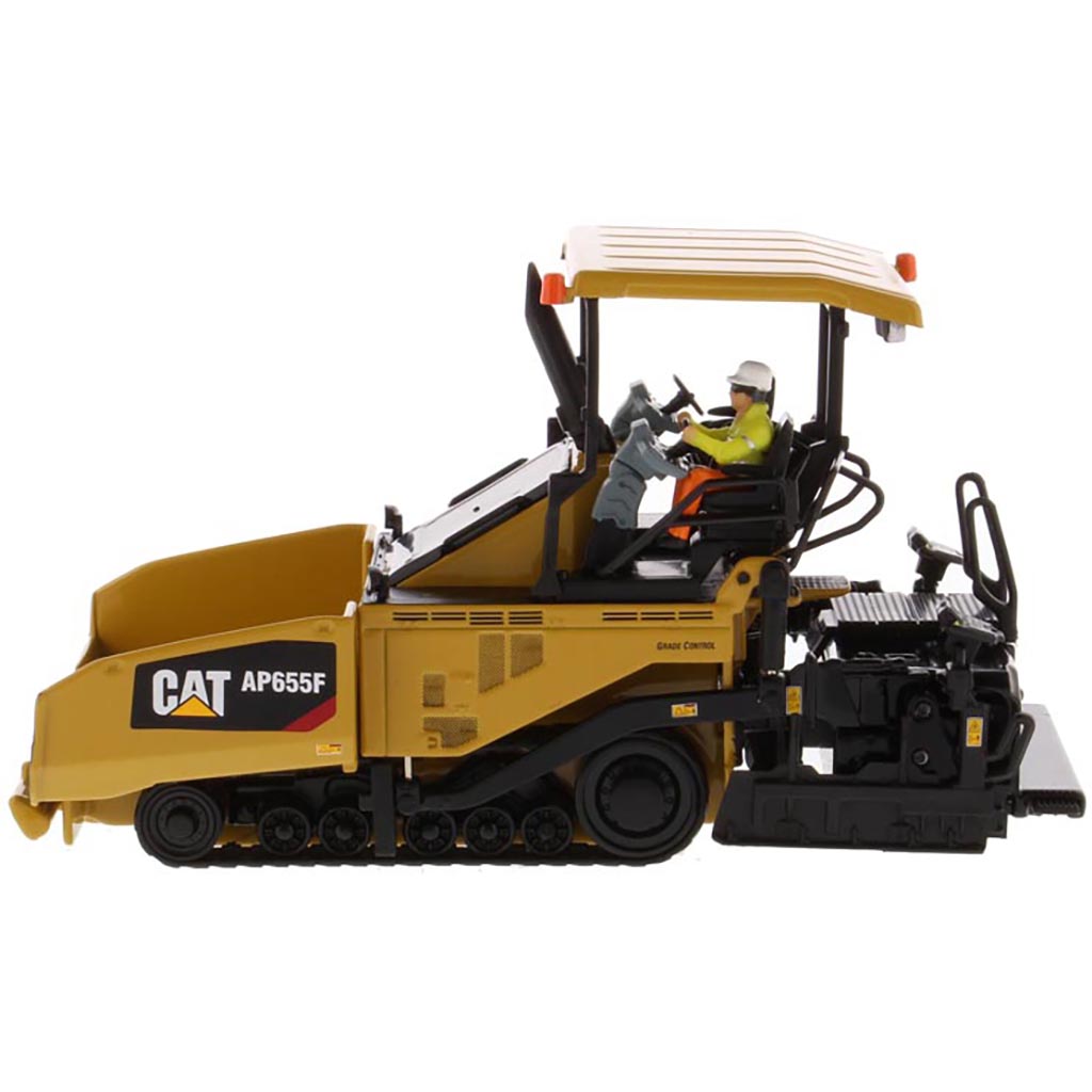 Model of a Caterpillar AP655F Tracked Asphalt Paver on a White Background