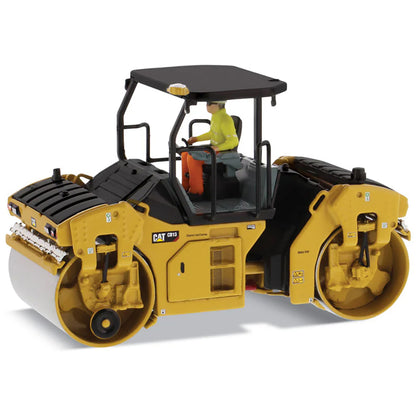 Model of a Caterpillar CB-13 Tandem Vibratory Roller w/ROPS Road Roller on a White Background