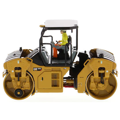 Model of a Caterpillar CB-13 Tandem Vibratory Roller w/ROPS Road Roller on a White Background