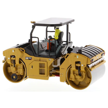 Model of a Caterpillar CB-13 Tandem Vibratory Roller w/ROPS Road Roller on a White Background