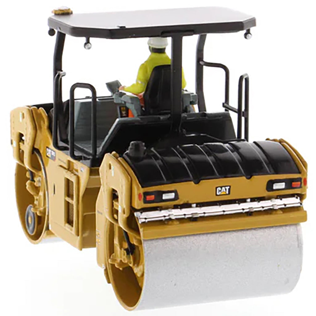 Model of a Caterpillar CB-13 Tandem Vibratory Roller w/ROPS Road Roller on a White Background