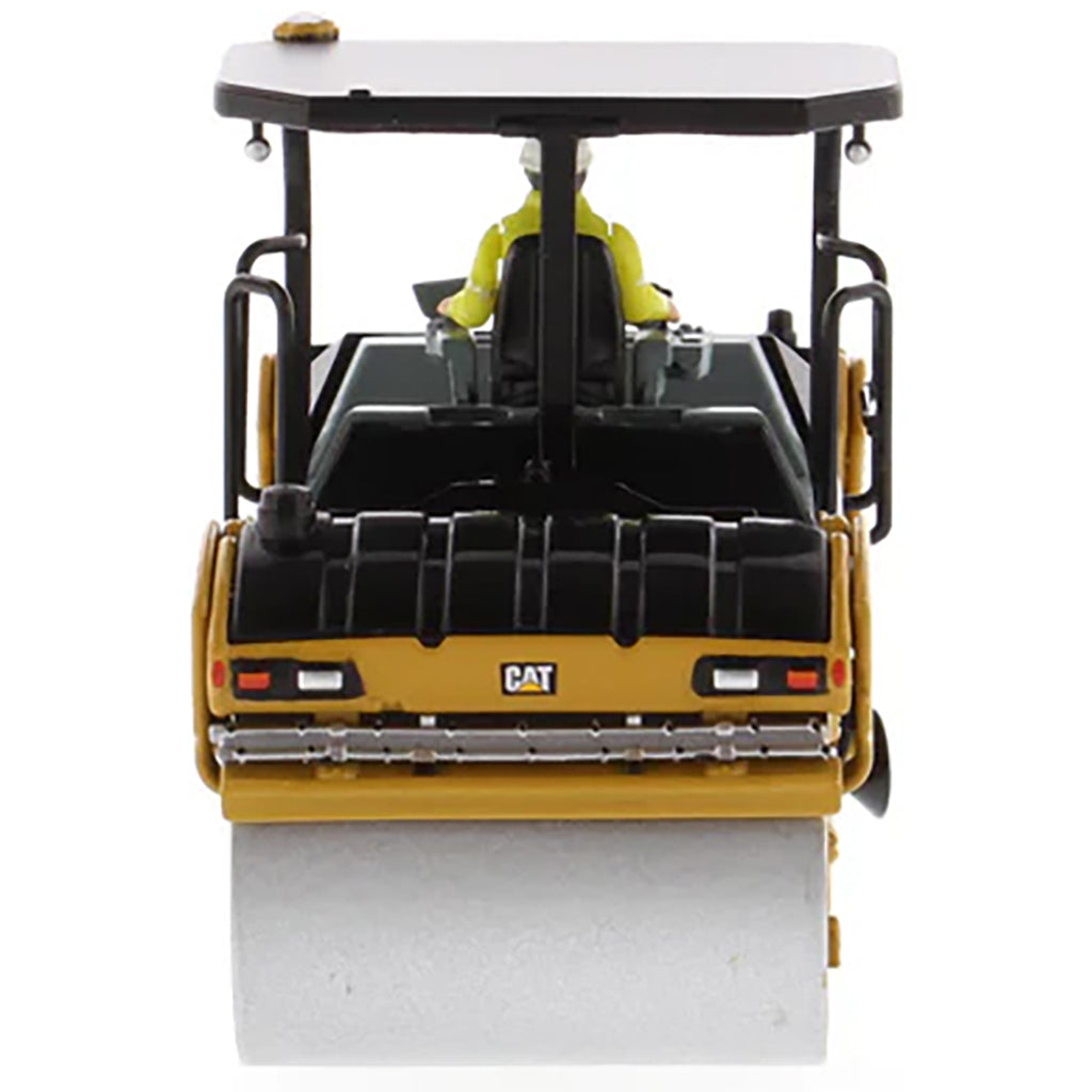 Model of a Caterpillar CB-13 Tandem Vibratory Roller w/ROPS Road Roller on a White Background