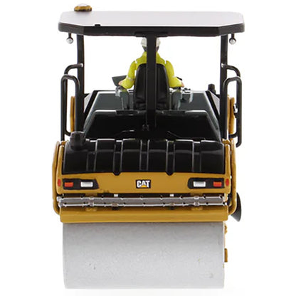 Model of a Caterpillar CB-13 Tandem Vibratory Roller w/ROPS Road Roller on a White Background