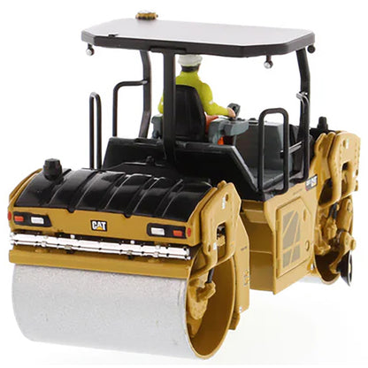 Model of a Caterpillar CB-13 Tandem Vibratory Roller w/ROPS Road Roller on a White Background