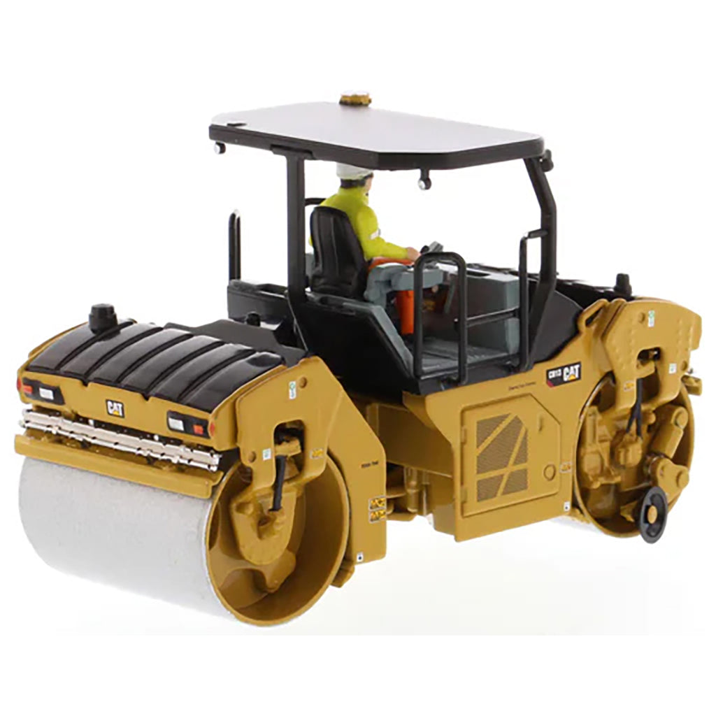 Model of a Caterpillar CB-13 Tandem Vibratory Roller w/ROPS Road Roller on a White Background