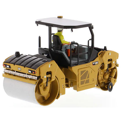 Model of a Caterpillar CB-13 Tandem Vibratory Roller w/ROPS Road Roller on a White Background