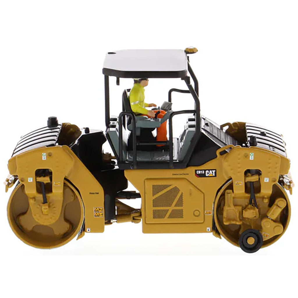Model of a Caterpillar CB-13 Tandem Vibratory Roller w/ROPS Road Roller on a White Background