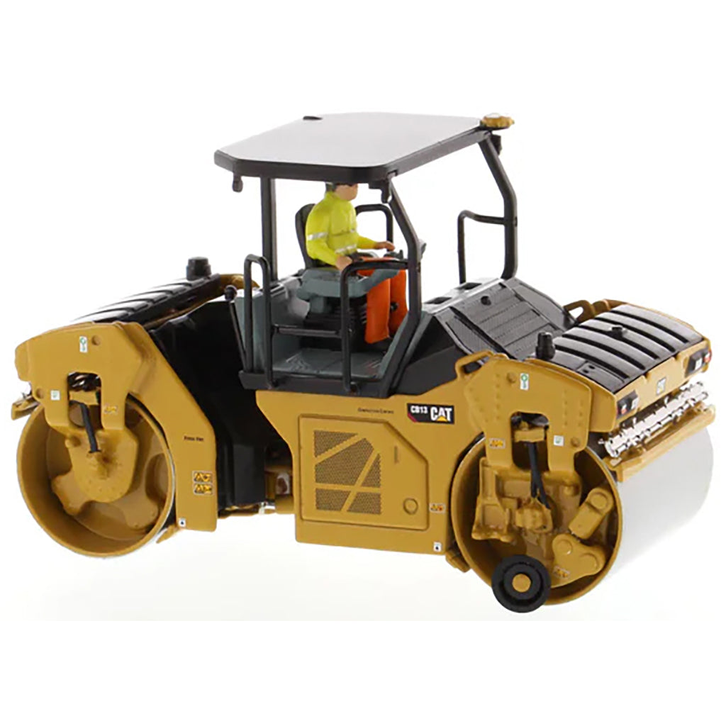 Model of a Caterpillar CB-13 Tandem Vibratory Roller w/ROPS Road Roller on a White Background