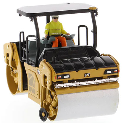 Model of a Caterpillar CB-13 Tandem Vibratory Roller w/ROPS Road Roller on a White Background