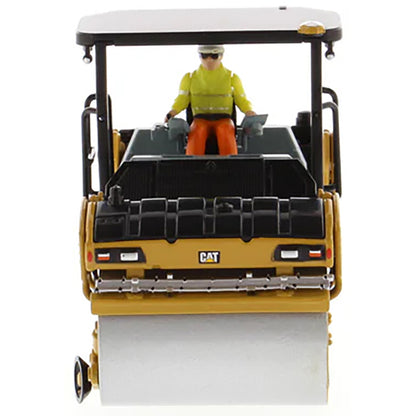 Model of a Caterpillar CB-13 Tandem Vibratory Roller w/ROPS Road Roller on a White Background