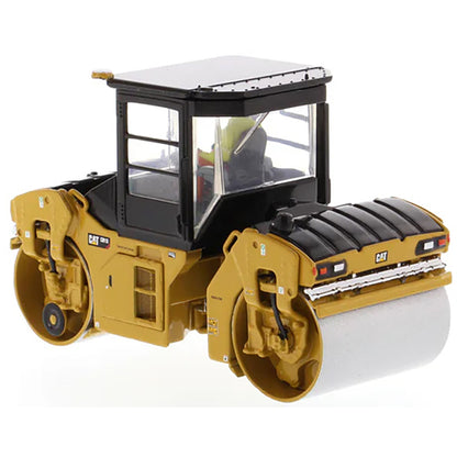 Model of a Caterpillar CB-13 Tandem Vibratory Roller w/Enclosed Cab Road Roller on a White Background