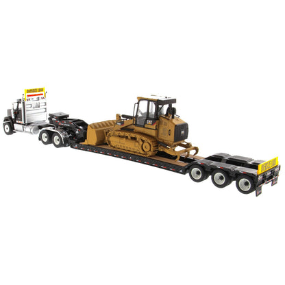 International HX520 w/XL 120 Lowboy Trailer and CAT 963K Track Loader