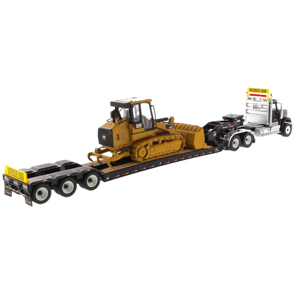 International HX520 w/XL 120 Lowboy Trailer and CAT 963K Track Loader