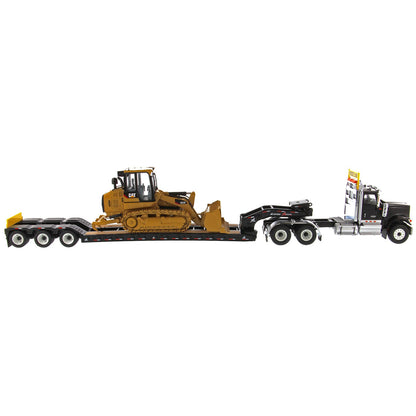 International HX520 w/XL 120 Lowboy Trailer and CAT 963K Track Loader