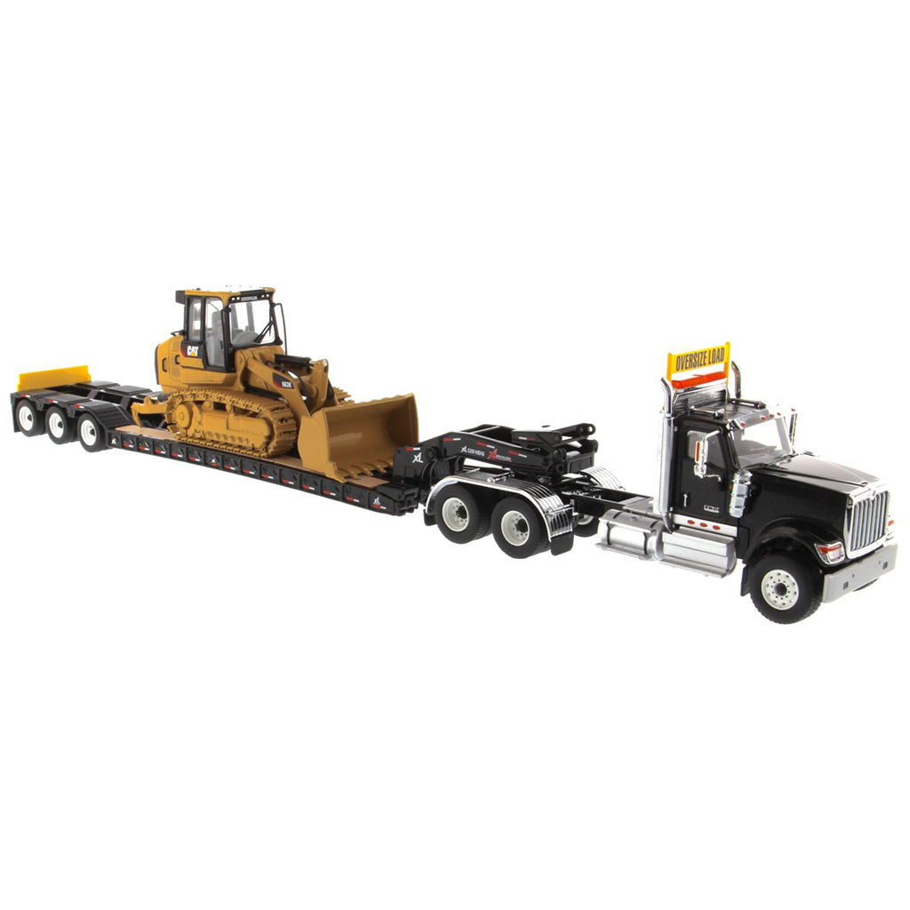 International HX520 w/XL 120 Lowboy Trailer and CAT 963K Track Loader