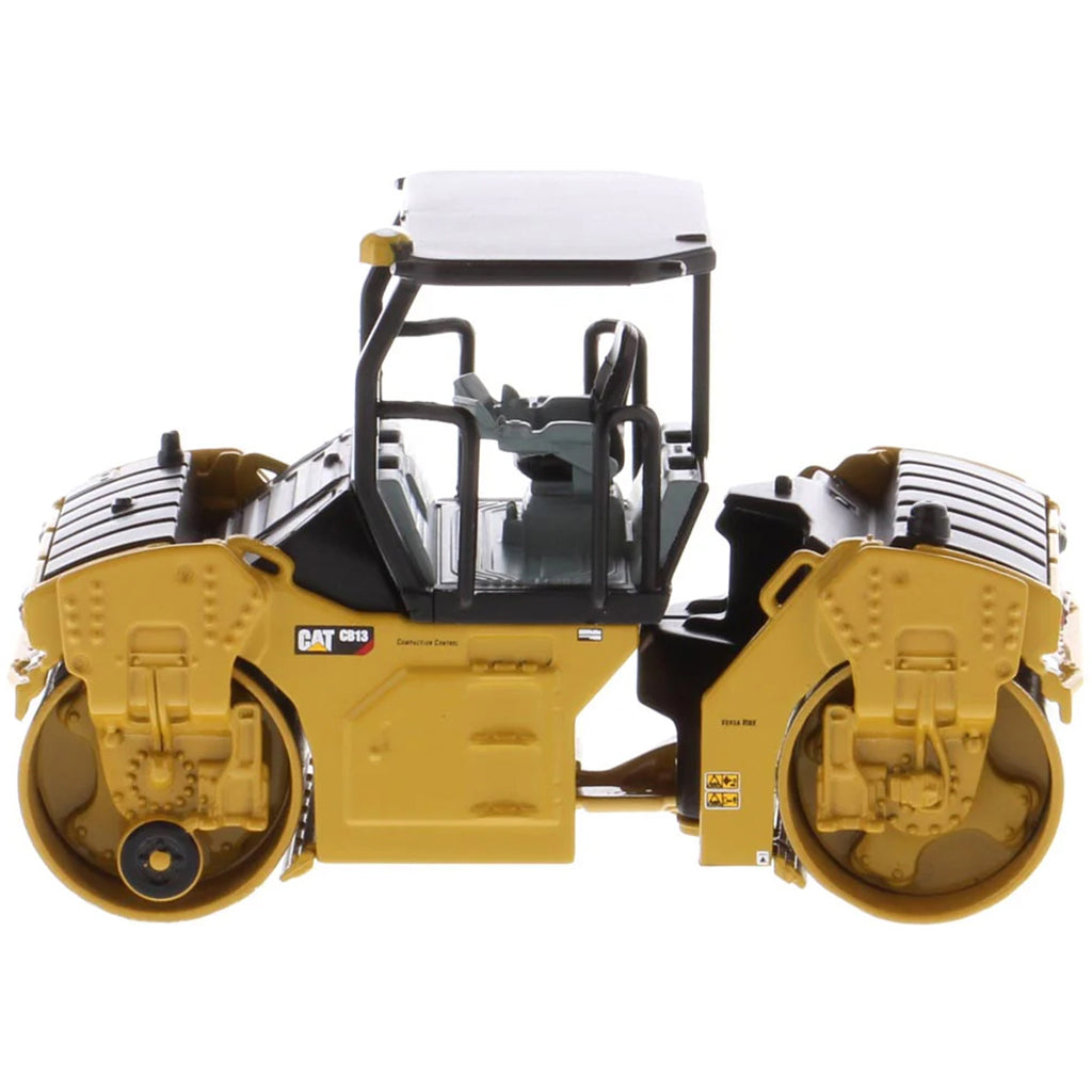 Model of a Caterpillar CB-13 Tandem Vibratory Roller w/ROPS Road Roller on a White Background