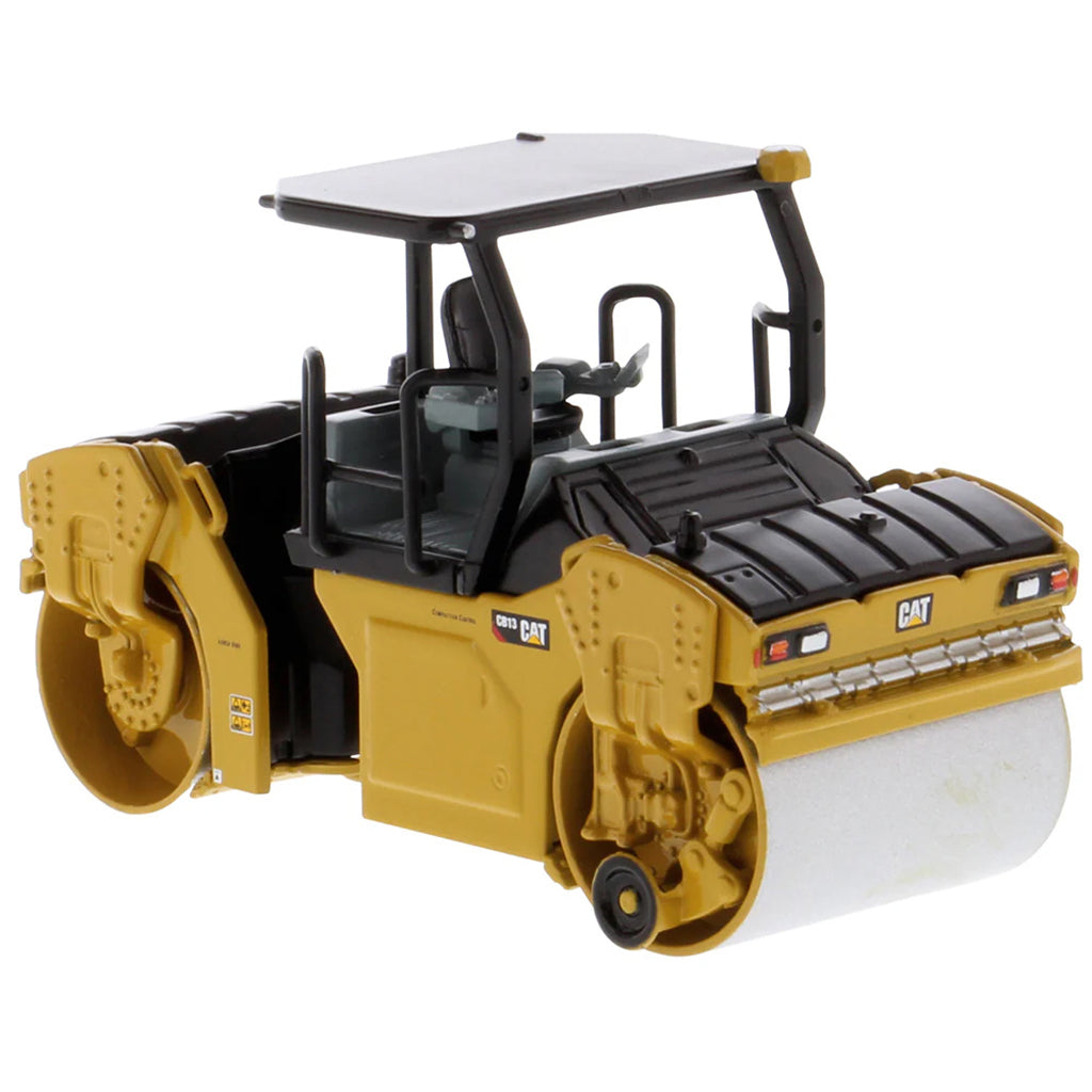 Model of a Caterpillar CB-13 Tandem Vibratory Roller w/ROPS Road Roller on a White Background