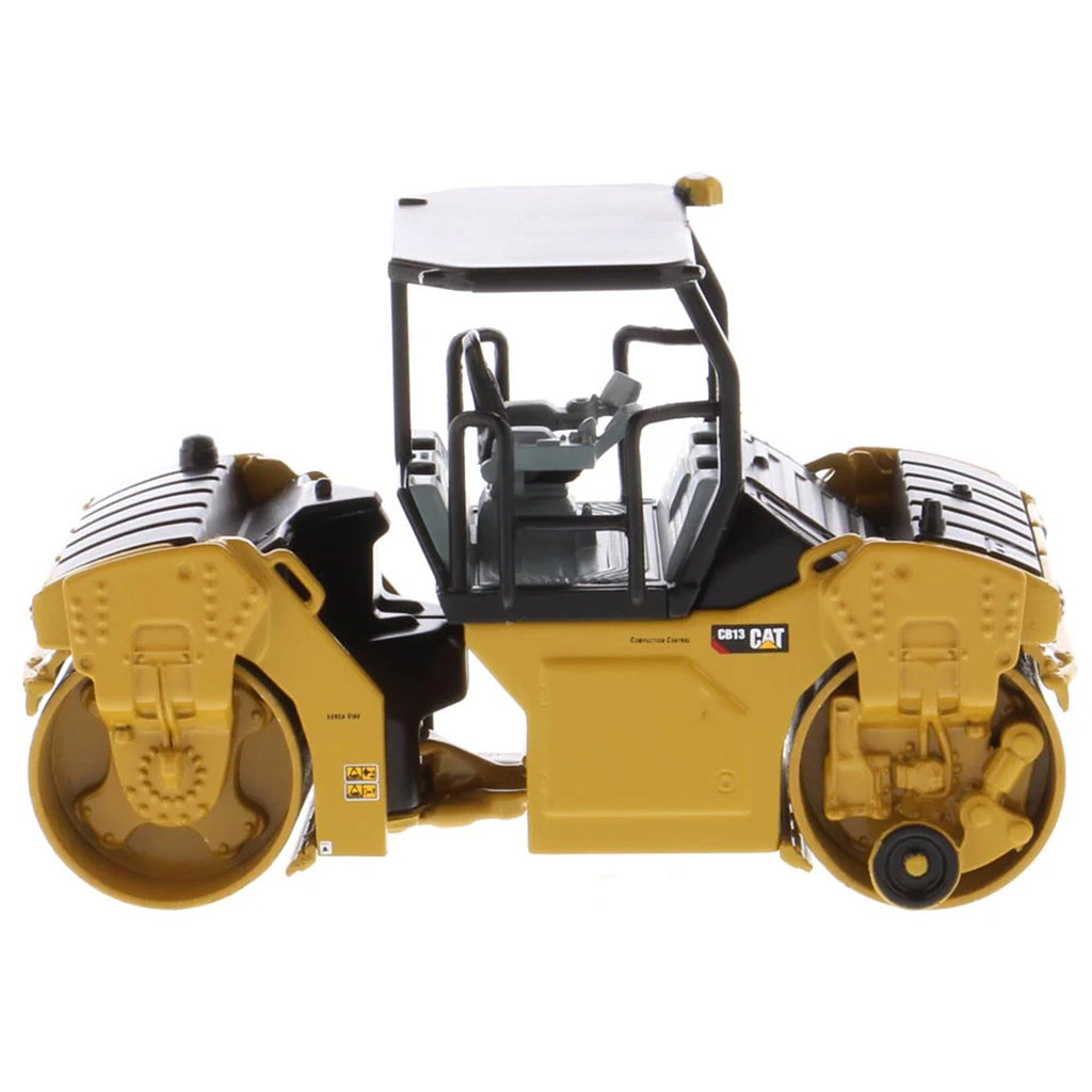 Model of a Caterpillar CB-13 Tandem Vibratory Roller w/ROPS Road Roller on a White Background