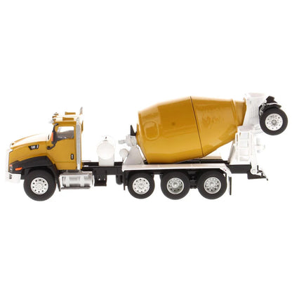 Model of a cement mixer truck on a white background