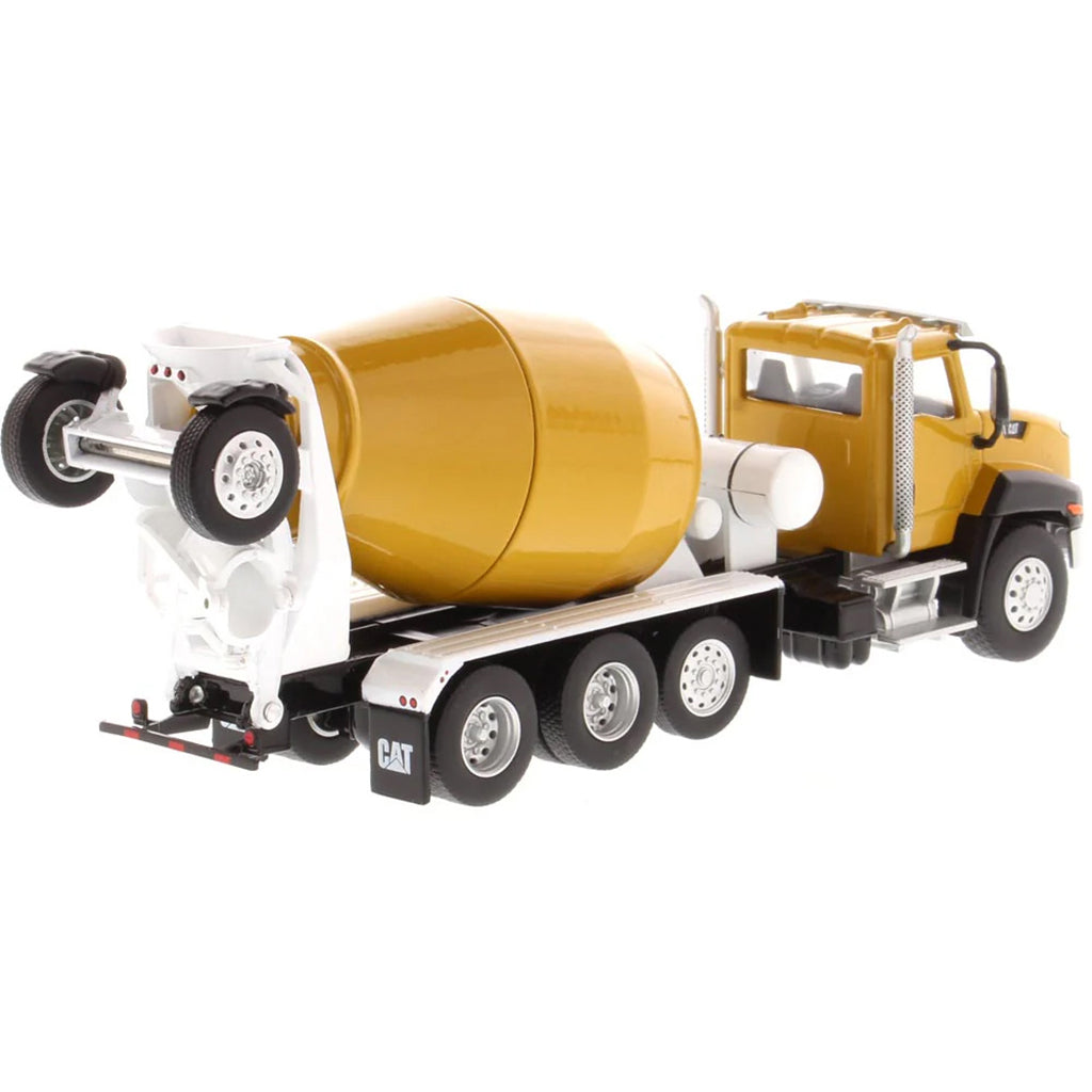Model of a cement mixer truck on a white background