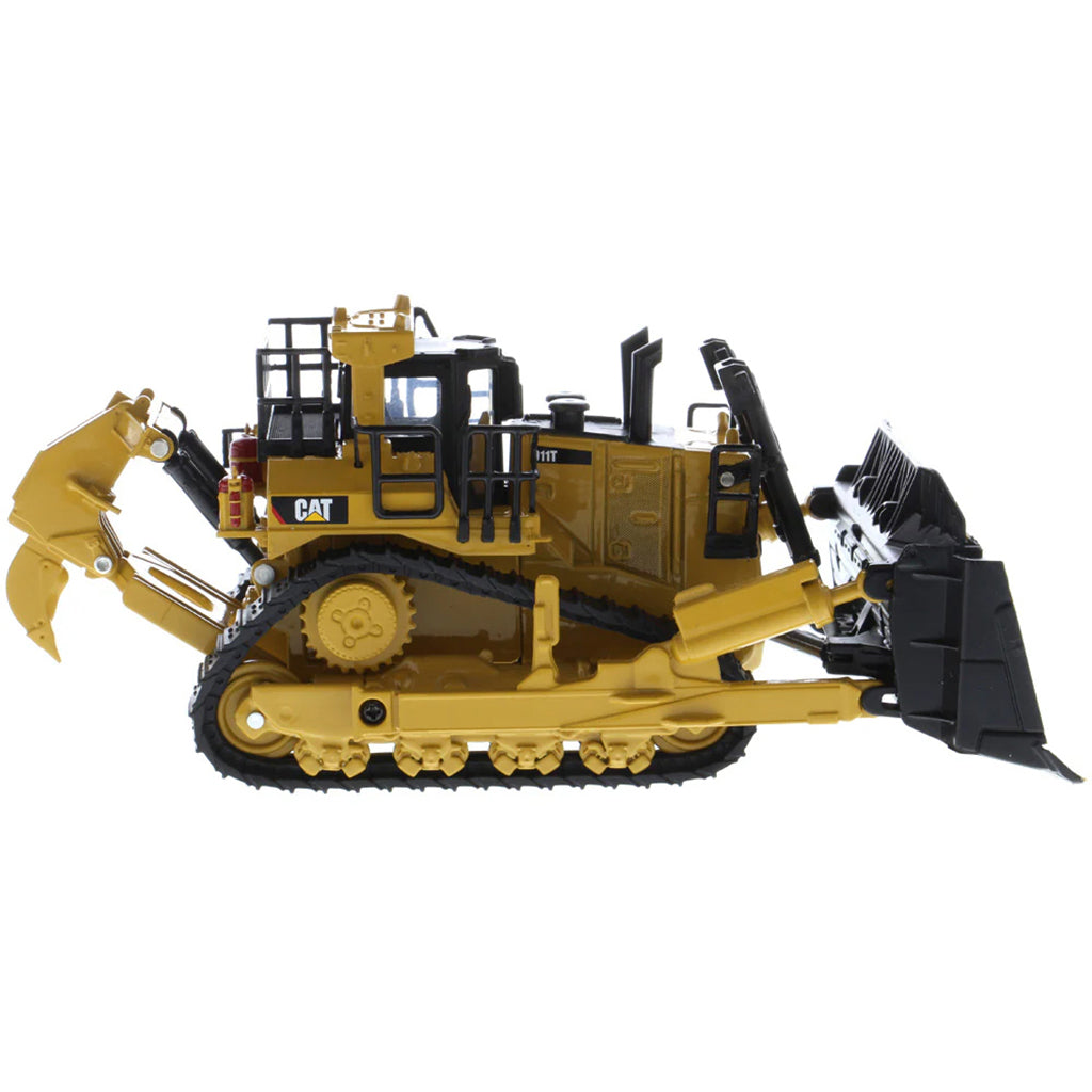 Model of a Caterpillar D11 Track-Type Dozer with Rear Ripper & 2 Blades - JEL Design on a White Background