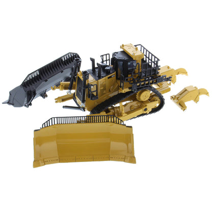 Model of a Caterpillar D11 Track-Type Dozer with Rear Ripper & 2 Blades - JEL Design on a White Background