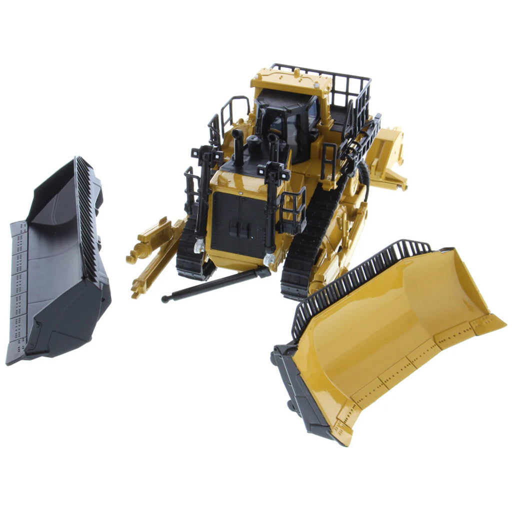 Model of a Caterpillar D11 Track-Type Dozer with Rear Ripper & 2 Blades - JEL Design on a White Background