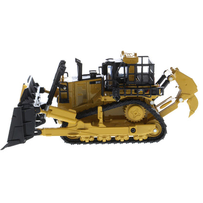 Model of a Caterpillar D11 Track-Type Dozer with Rear Ripper & 2 Blades - JEL Design on a White Background