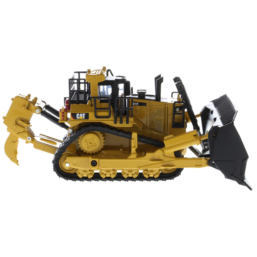 Model of a Caterpillar D11 Track-Type Dozer with Rear Ripper & 2 Blades - JEL Design on a White Background