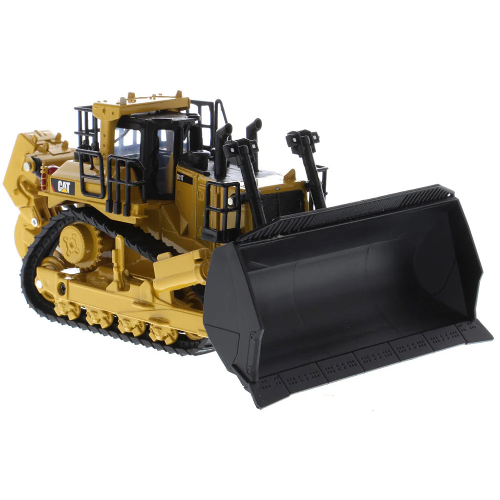 Model of a Caterpillar D11 Track-Type Dozer with Rear Ripper & 2 Blades - JEL Design on a White Background