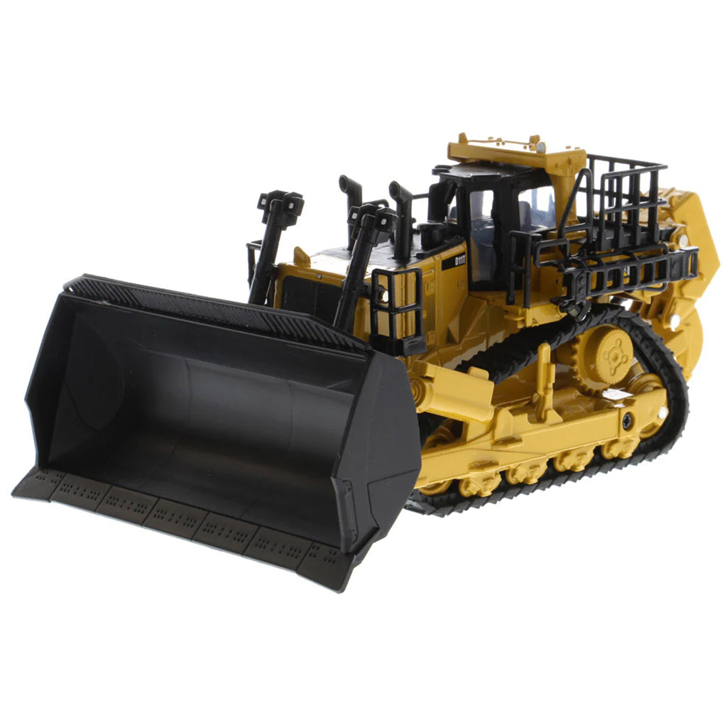 Model of a Caterpillar D11 Track-Type Dozer with Rear Ripper & 2 Blades - JEL Design on a White Background