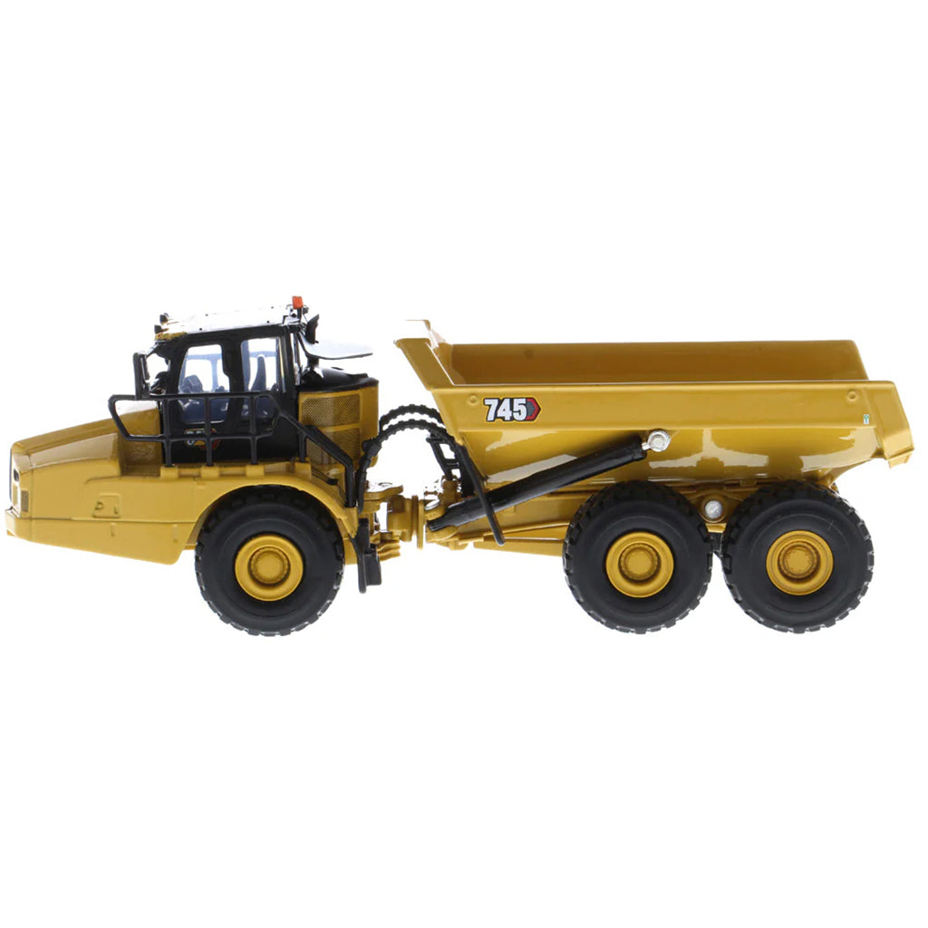 Model of a Caterpillar 745 Articulated Dump Truck on a White Background