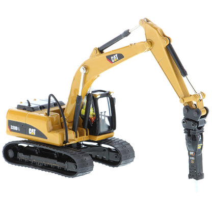 Model of a Caterpillar 320D L Hydraulic Excavator on a White Background