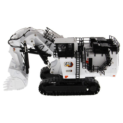 Model of a Caterpillar 6060F Front Shovel Mining Excavator in a Coal Configuration Painted White on a White Background