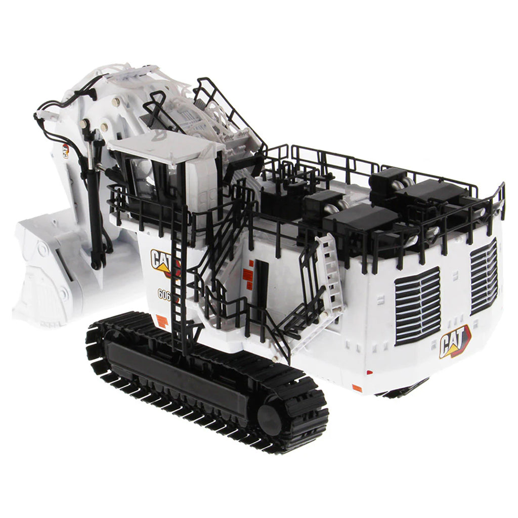 Model of a Caterpillar 6060F Front Shovel Mining Excavator in a Coal Configuration Painted White on a White Background