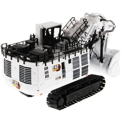 Model of a Caterpillar 6060F Front Shovel Mining Excavator in a Coal Configuration Painted White on a White Background